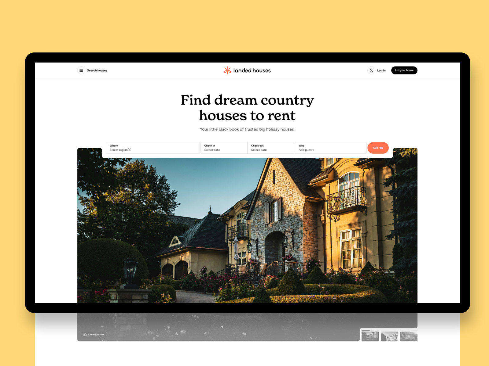 Large Country Houses & Manor Houses to Rent View